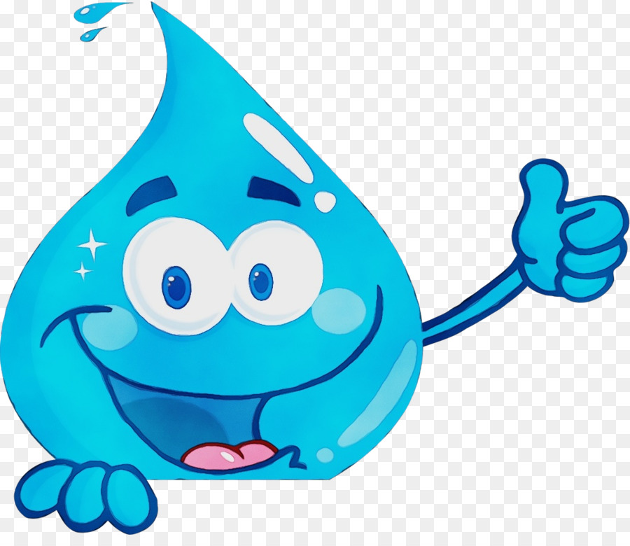 Gota De água Azul，Sorrindo PNG