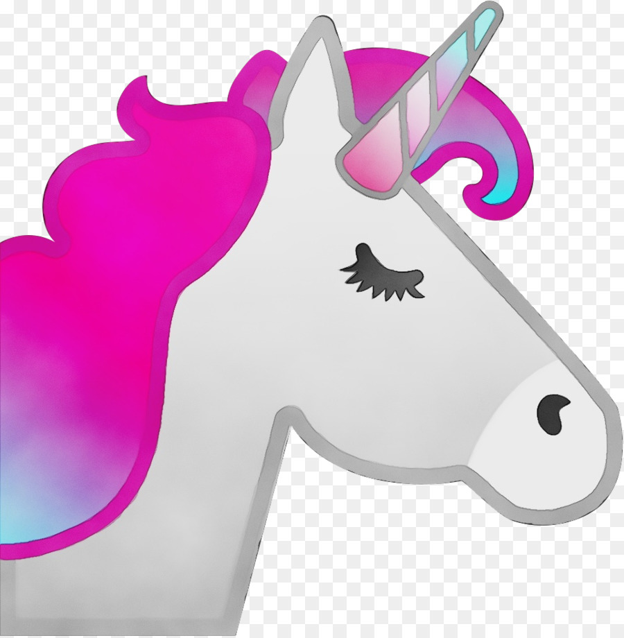 Emoji De Unicórnio，Juba Rosa PNG