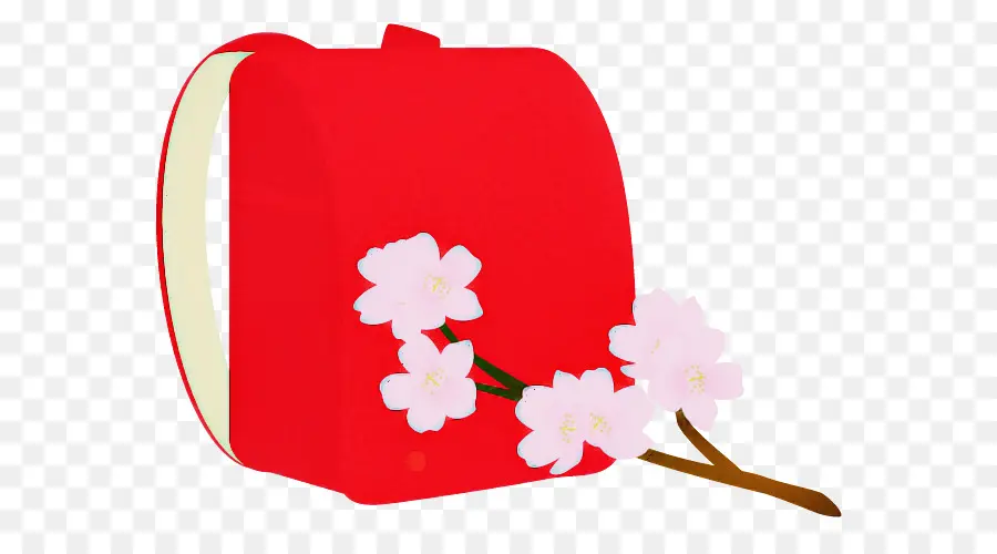 Mochila Vermelha，Flores De Cerejeira PNG