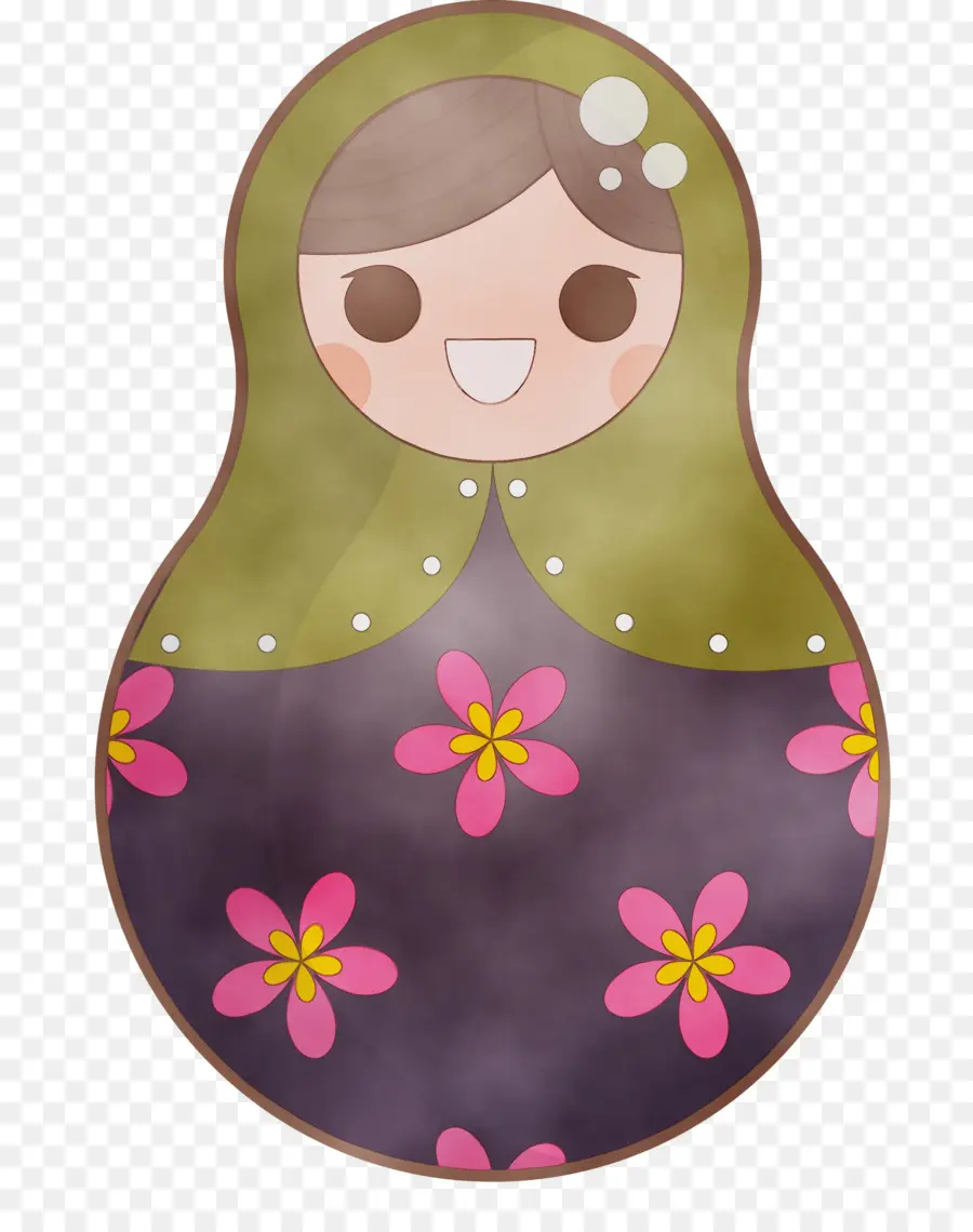 Boneca Matryoshka Verde，Russo PNG