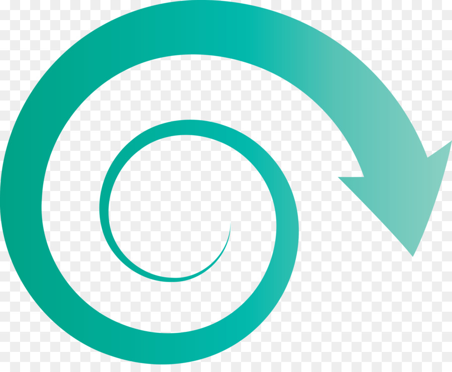 Flecha Espiral Turquesa，Circular PNG