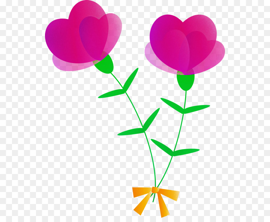 Flores Em Formato De Coração，Plantar PNG