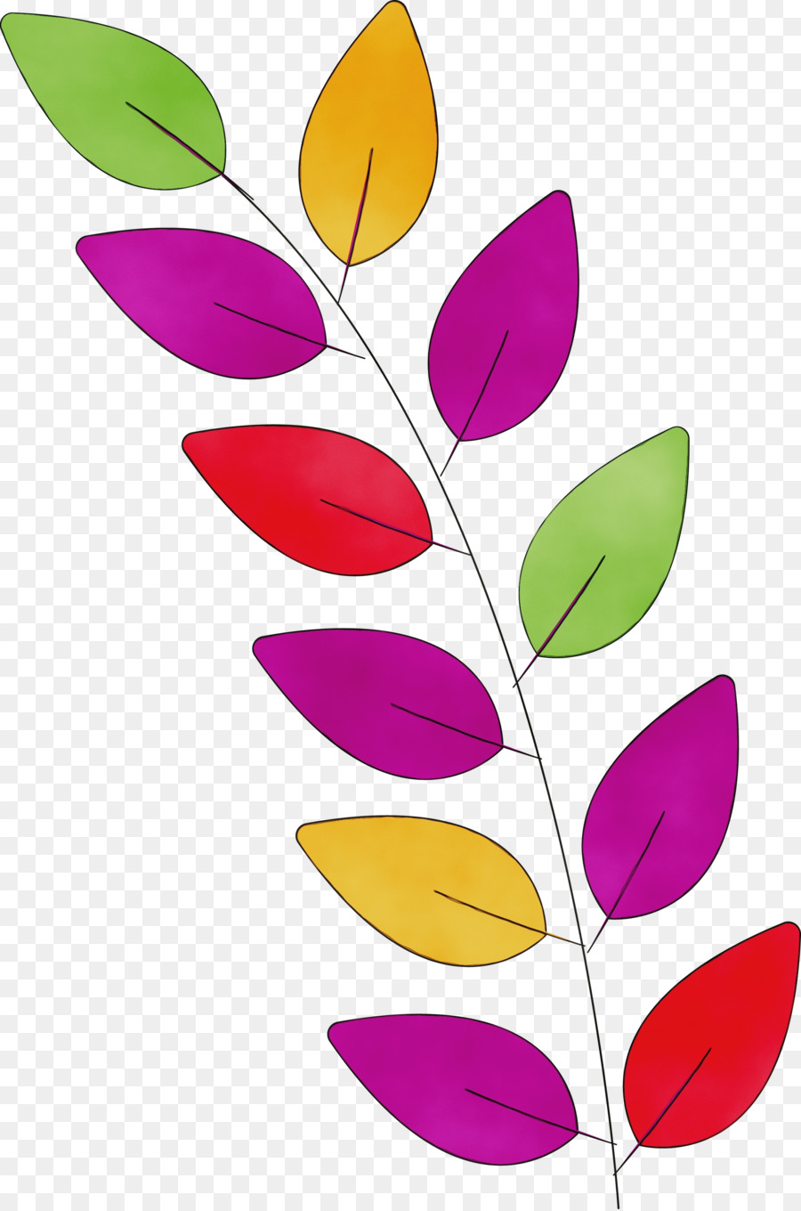 Folhas Coloridas，Plantar PNG