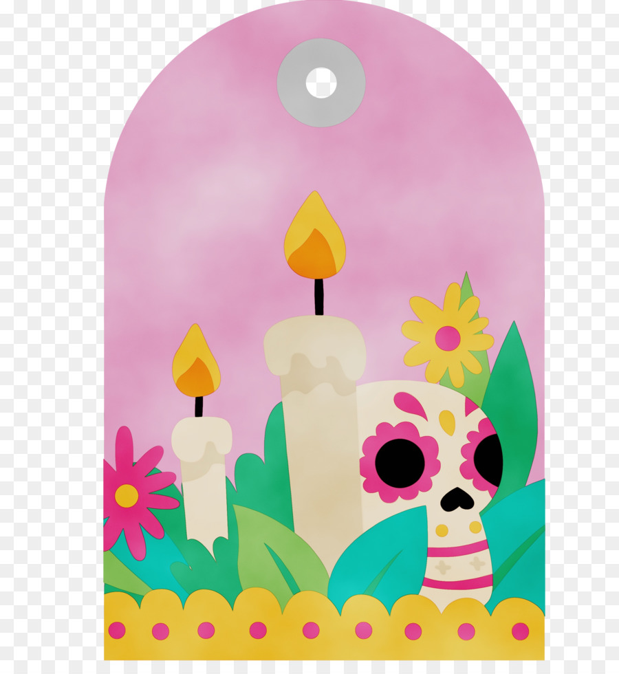 Caveira E Velas，Flores PNG