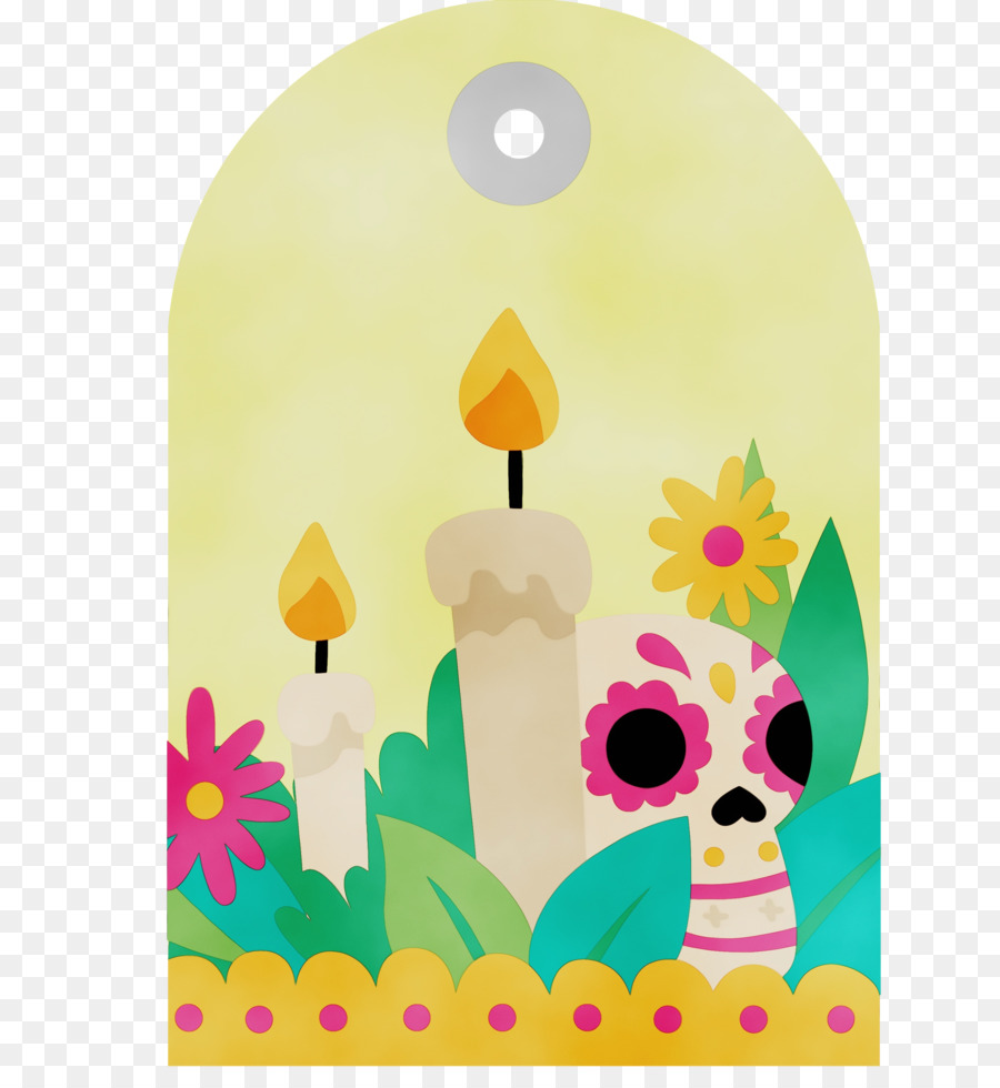 Caveira E Velas，Flores PNG