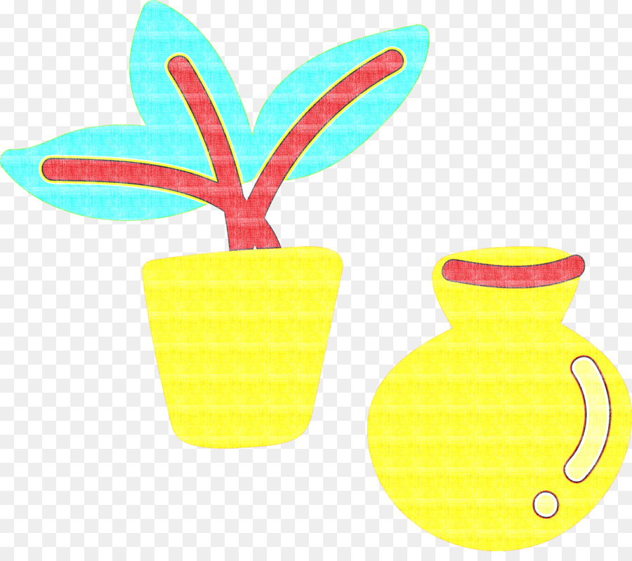 Amarelo，Vaso De Flores PNG