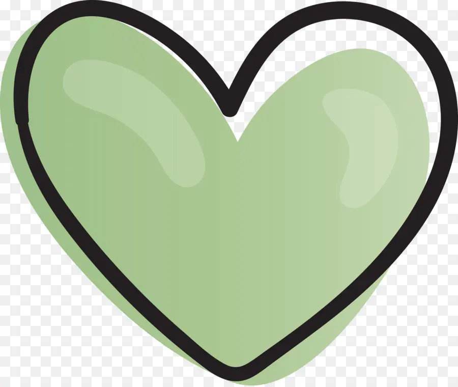 Verde，Coração PNG
