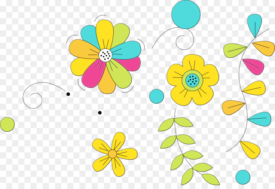 Folhas Coloridas，Flor PNG