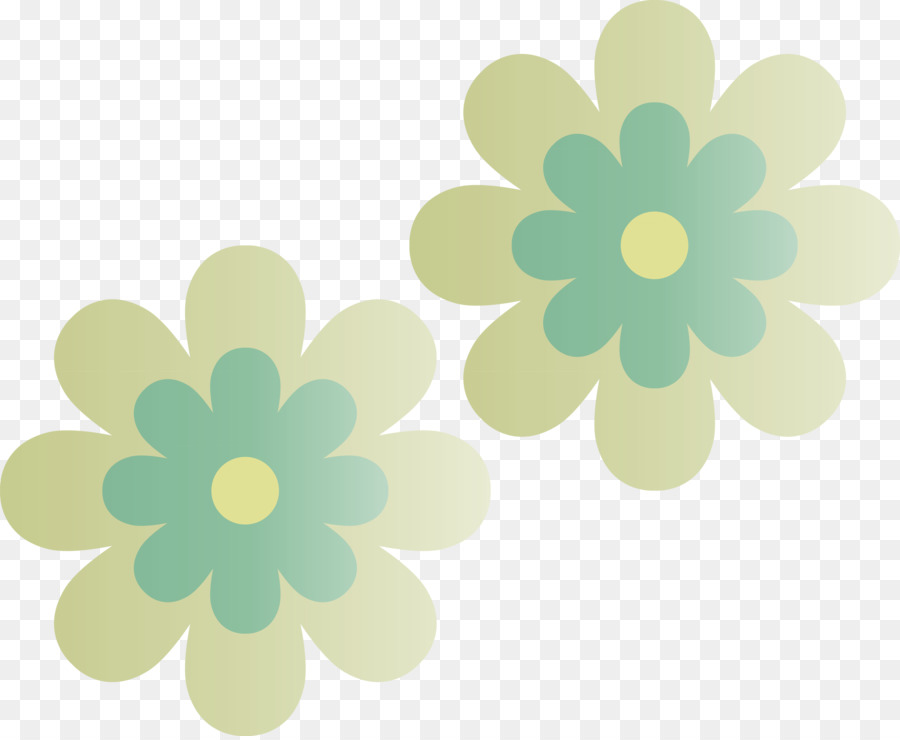 Flores Coloridas，Verde PNG