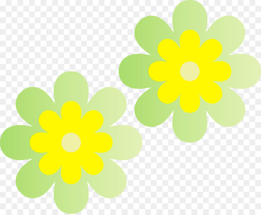 Flores Coloridas，Verde PNG