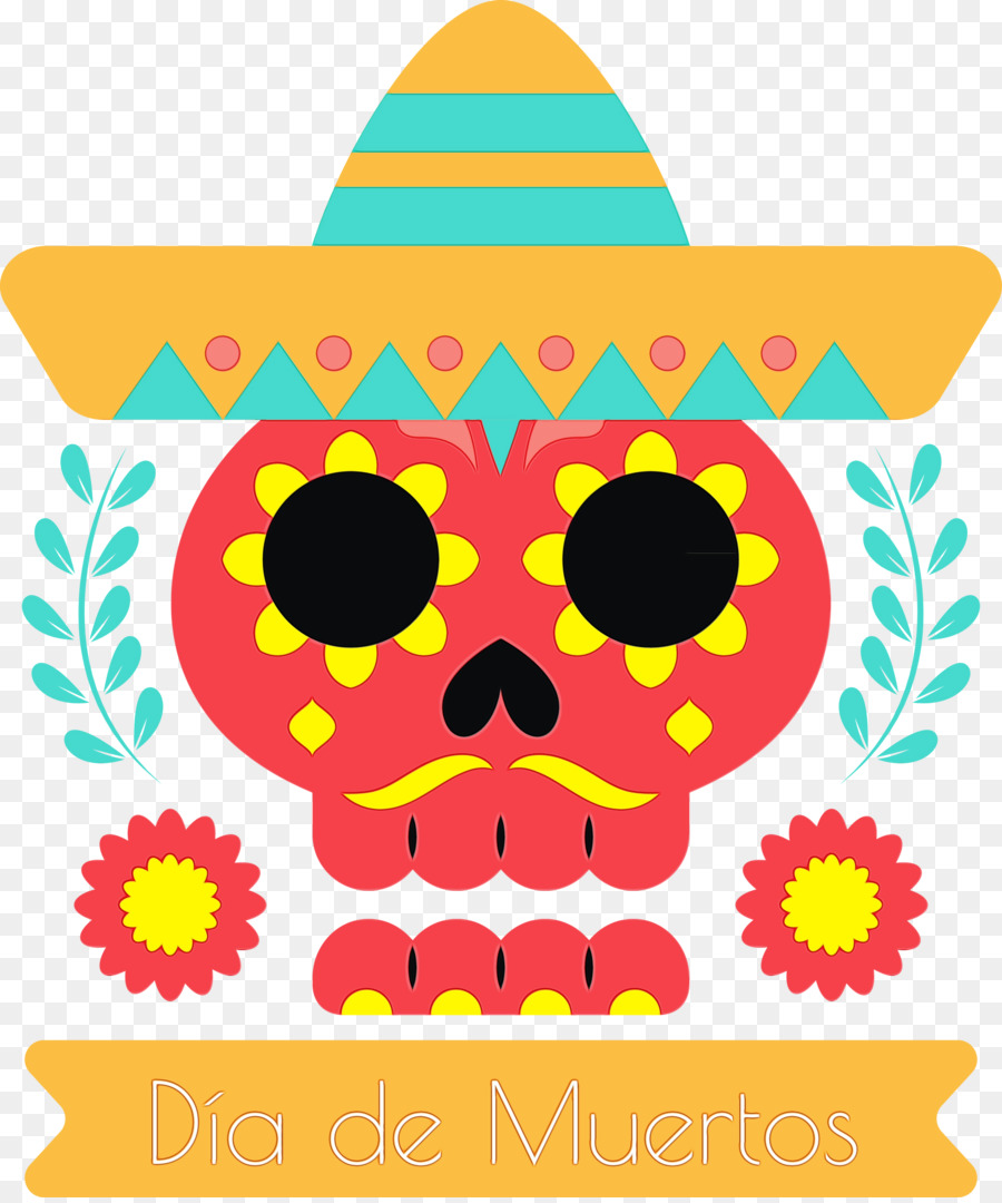 Crânio Do Dia De Muertos，Sombrero PNG