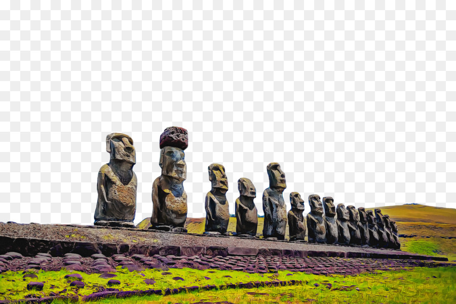 Estátuas Moai，Ilha De Páscoa PNG