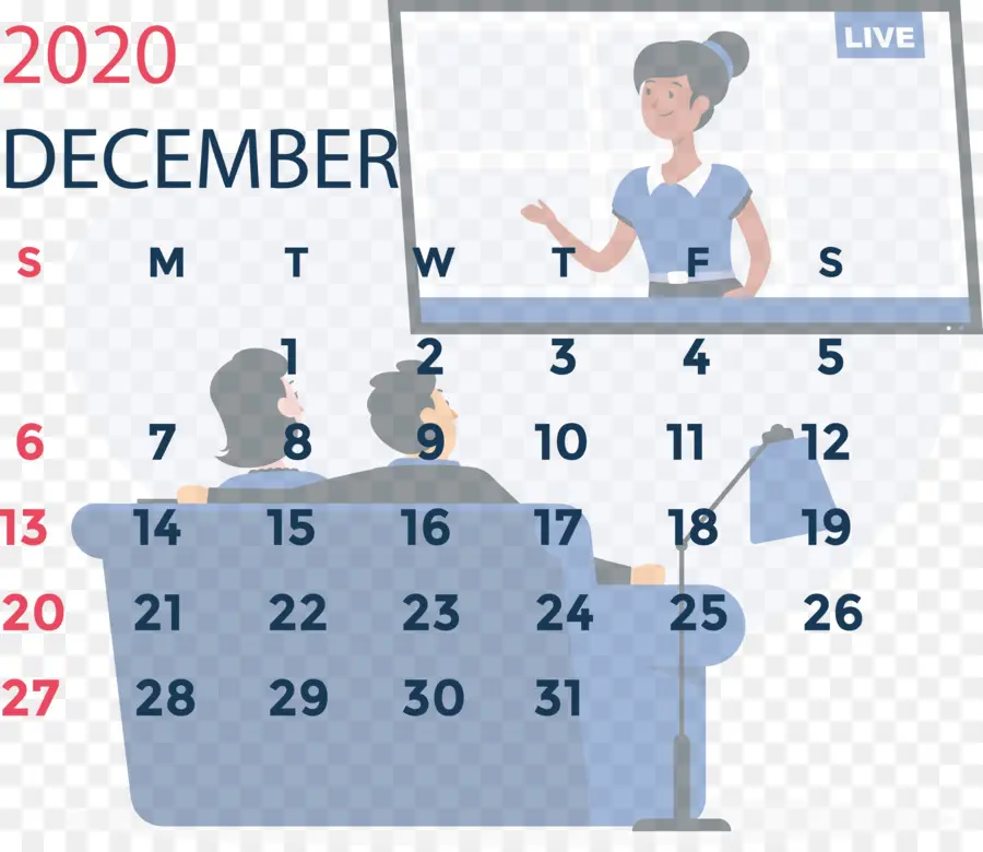 Calendário De Dezembro，2020 PNG