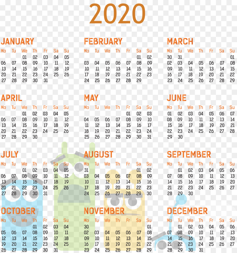 Calendário，2020 PNG