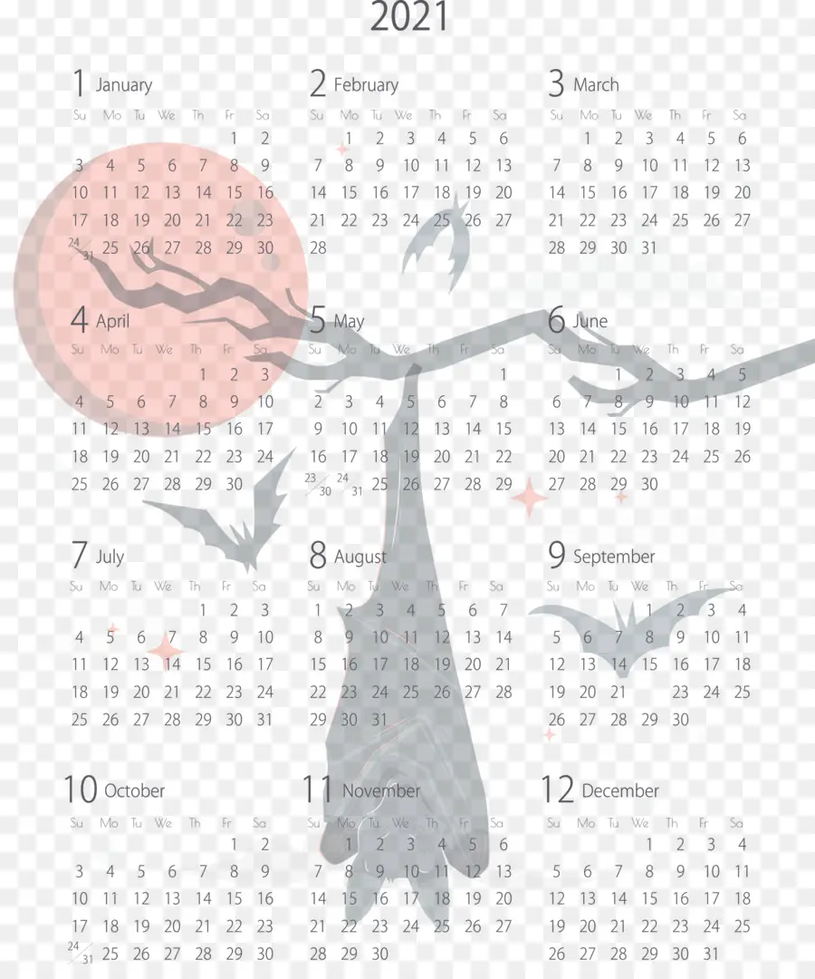 Calendário，2021 PNG