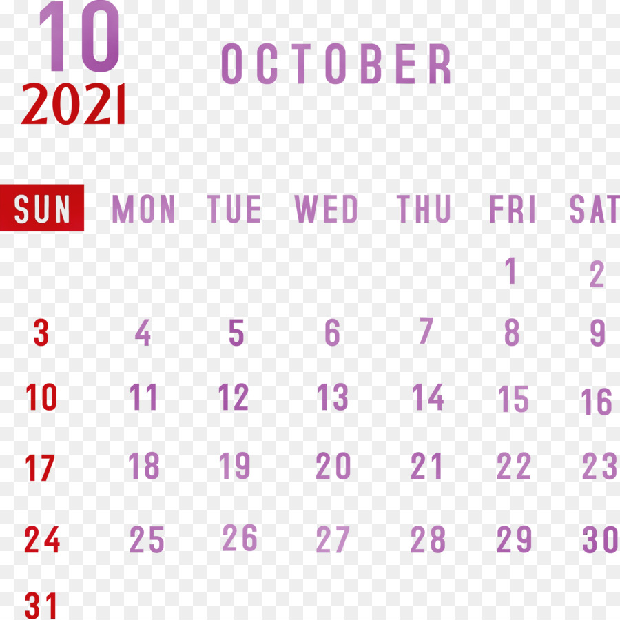 Calendário De Outubro De 2021，Datas PNG