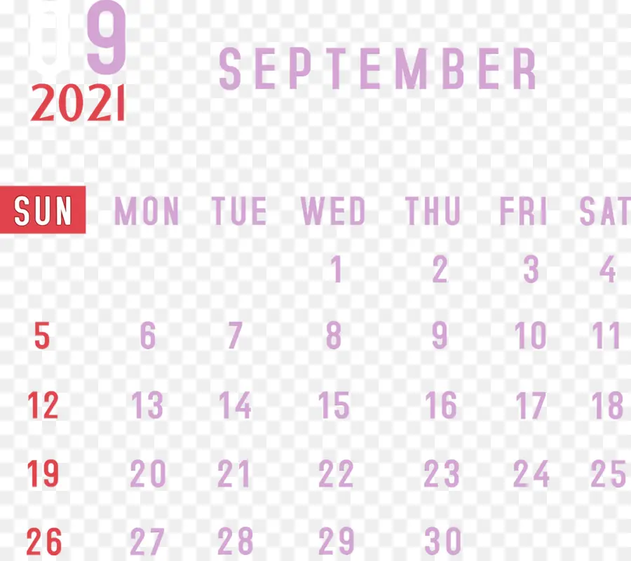 Calendário，Setembro PNG