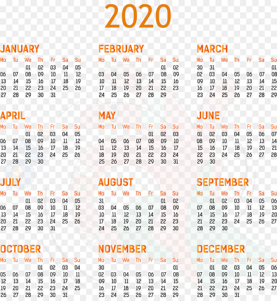 Calendário，2020 PNG