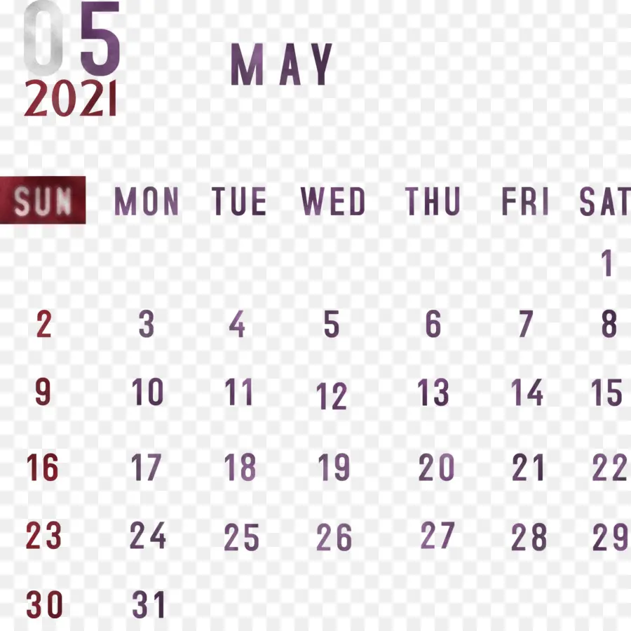 Calendário De Maio De 2021，Datas PNG