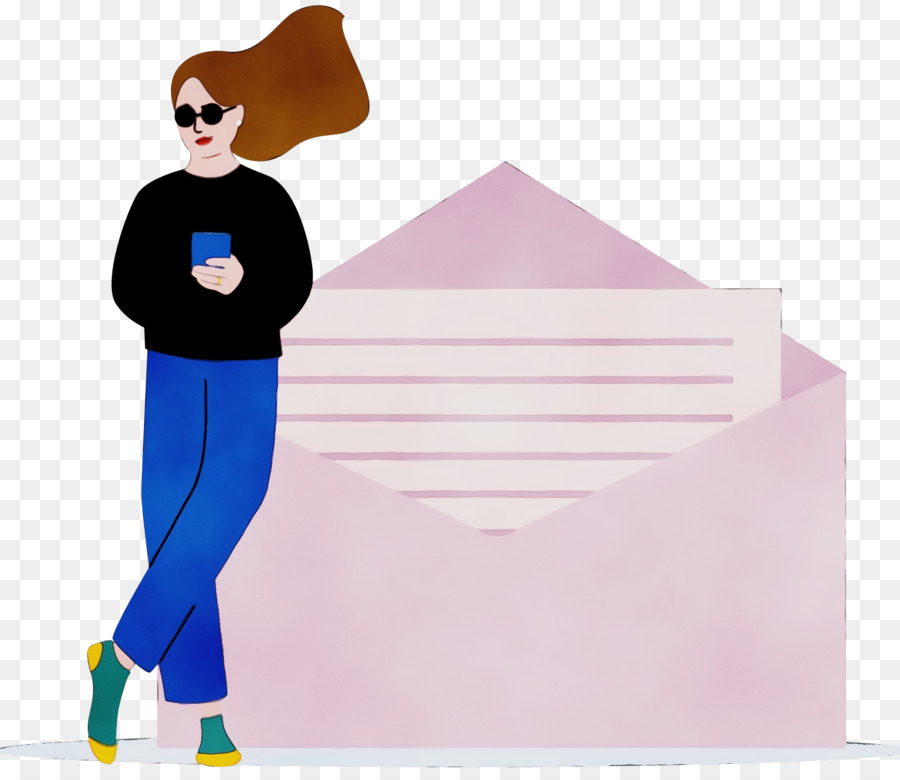 Mulher Com Tablet，Envelope PNG