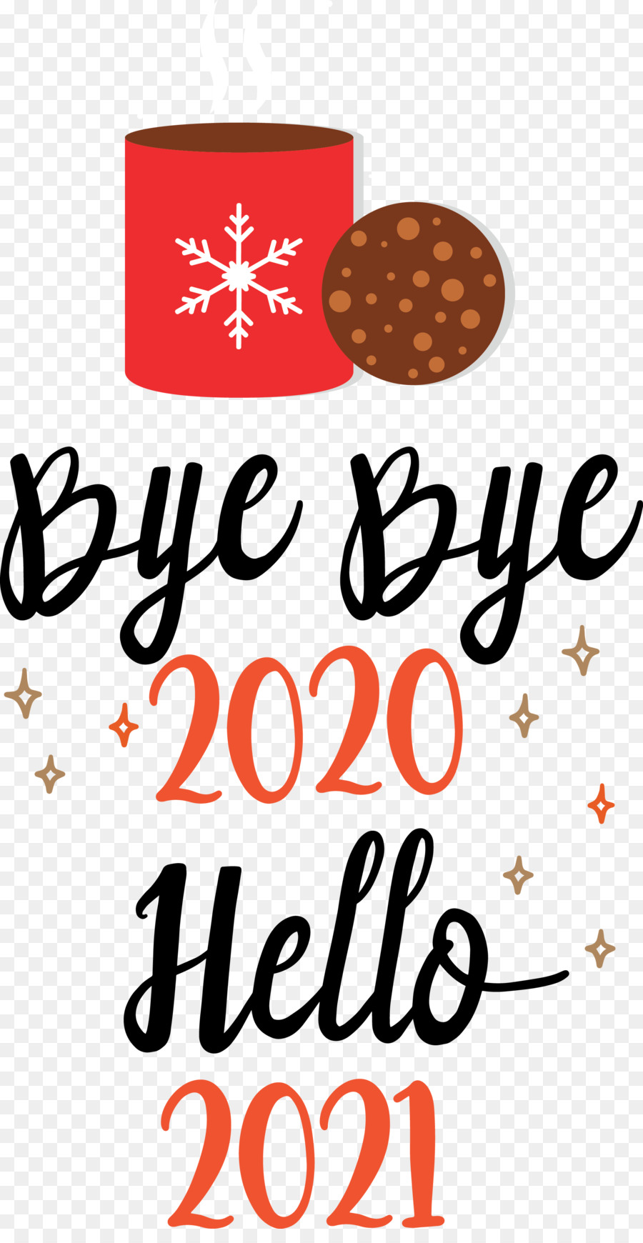 Tchau Tchau 2020 Olá 2021，Ano Novo PNG