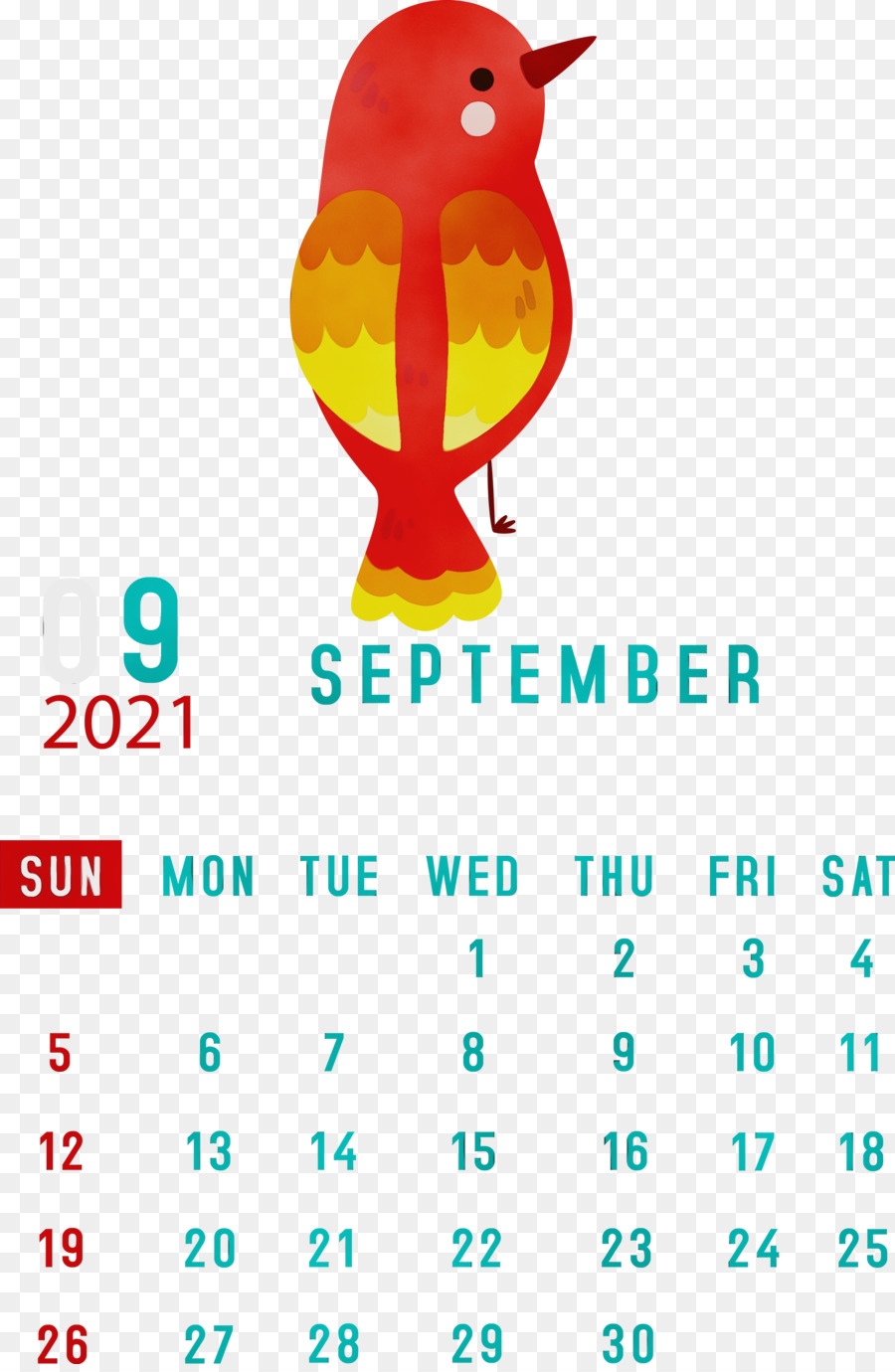 Calendário De Setembro，Pássaro PNG