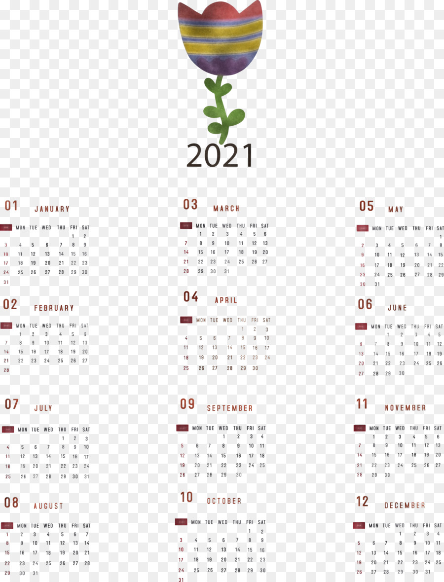 Calendário 2021，Ano PNG