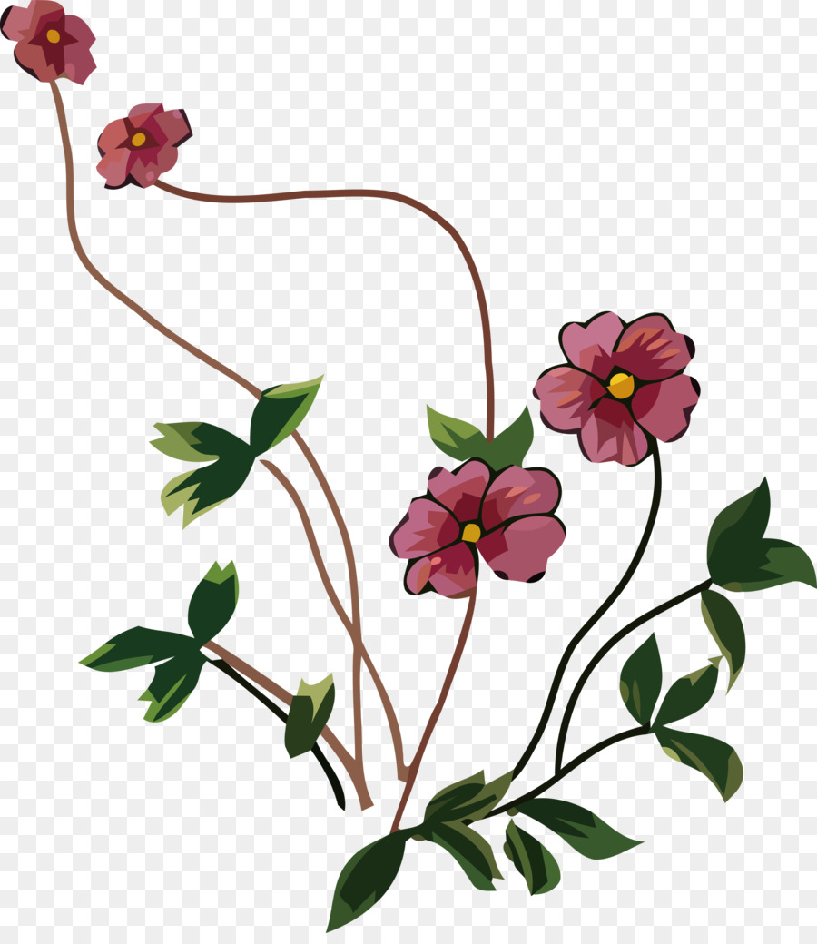 Design Floral，Planta De Haste PNG