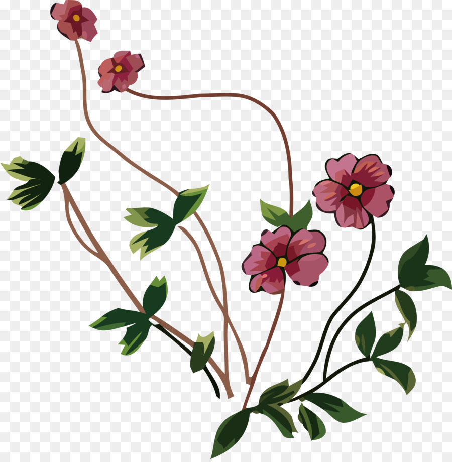 Planta De Haste，Design Floral PNG
