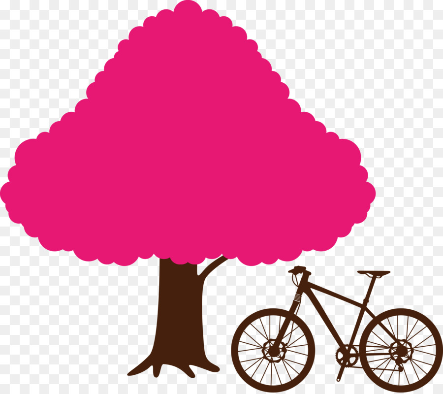 Árvore Rosa，Bicicleta PNG