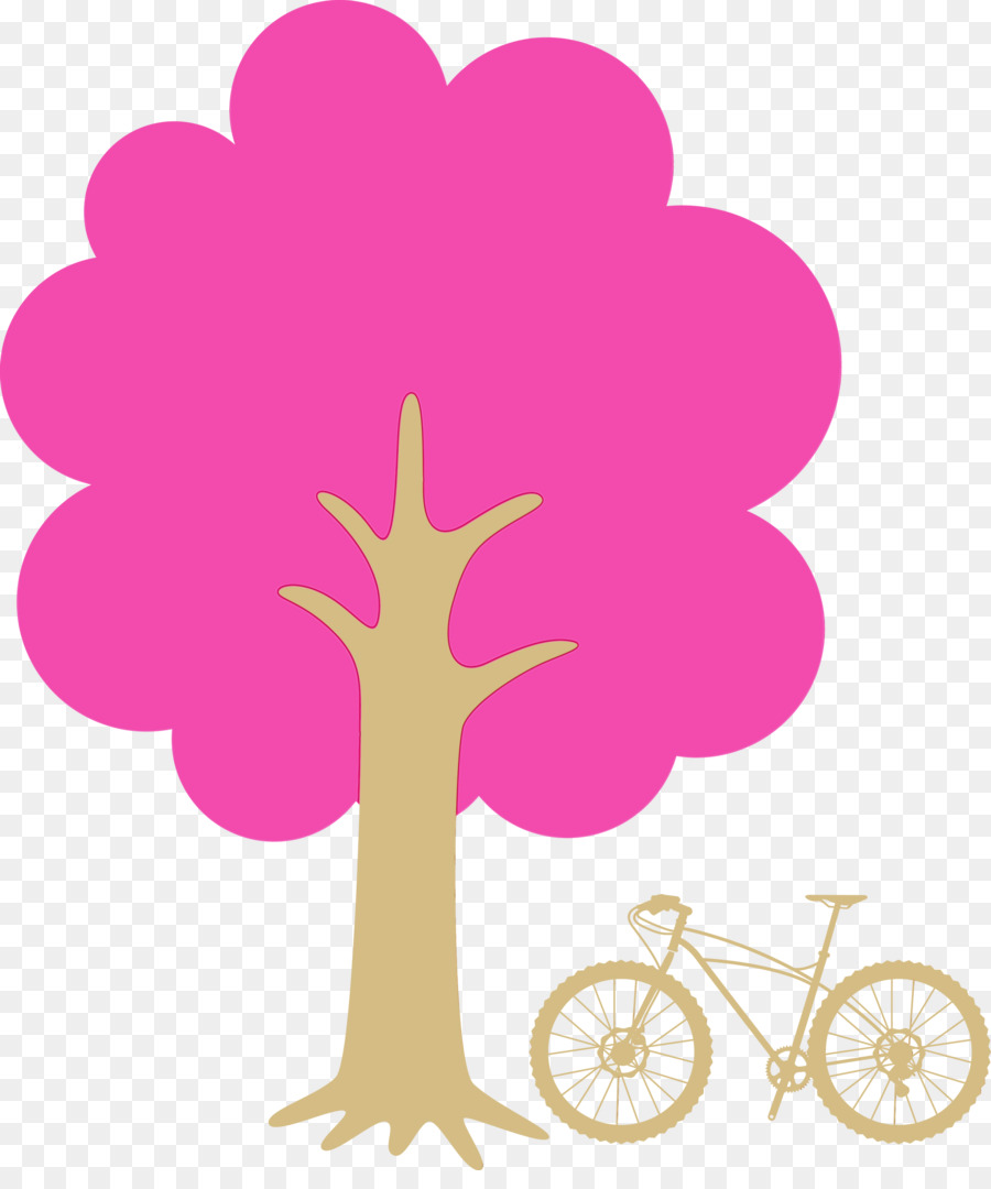 Árvore Rosa，Bicicleta PNG