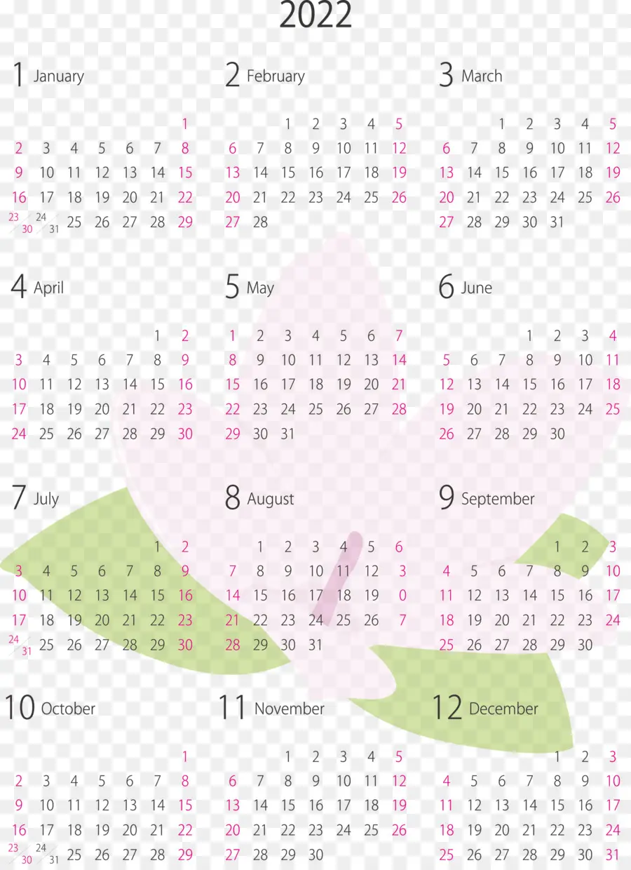 Calendário，2022 PNG