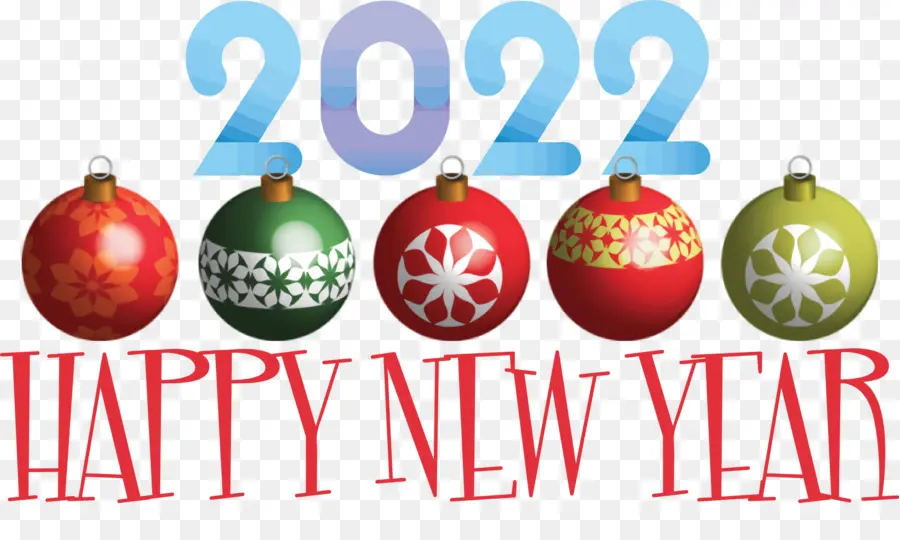 Feliz Ano Novo 2022，Ornamentos PNG