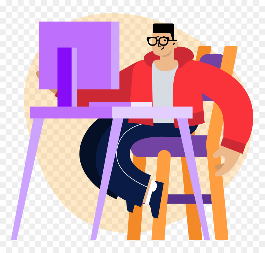 Homem Na Mesa，Computador PNG