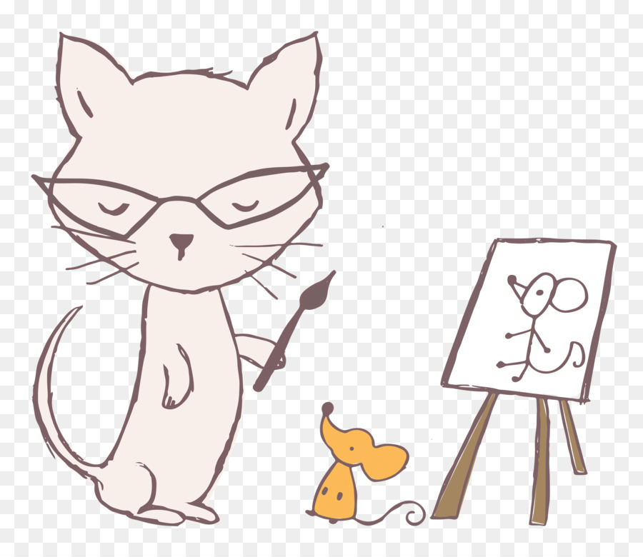 Artista Gato，Desenho PNG