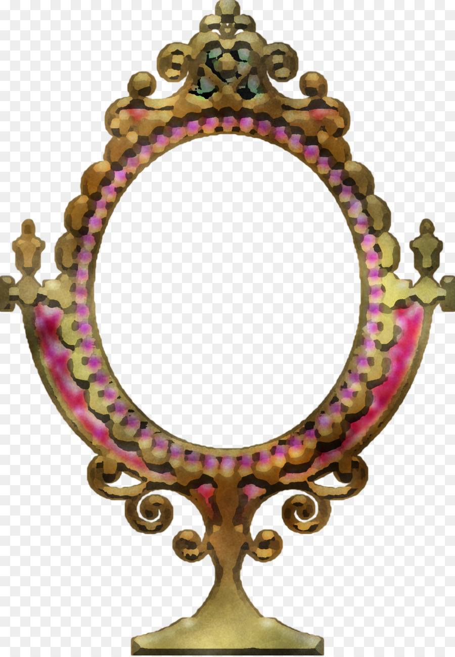 Espelho Ornamentado，Ouro PNG