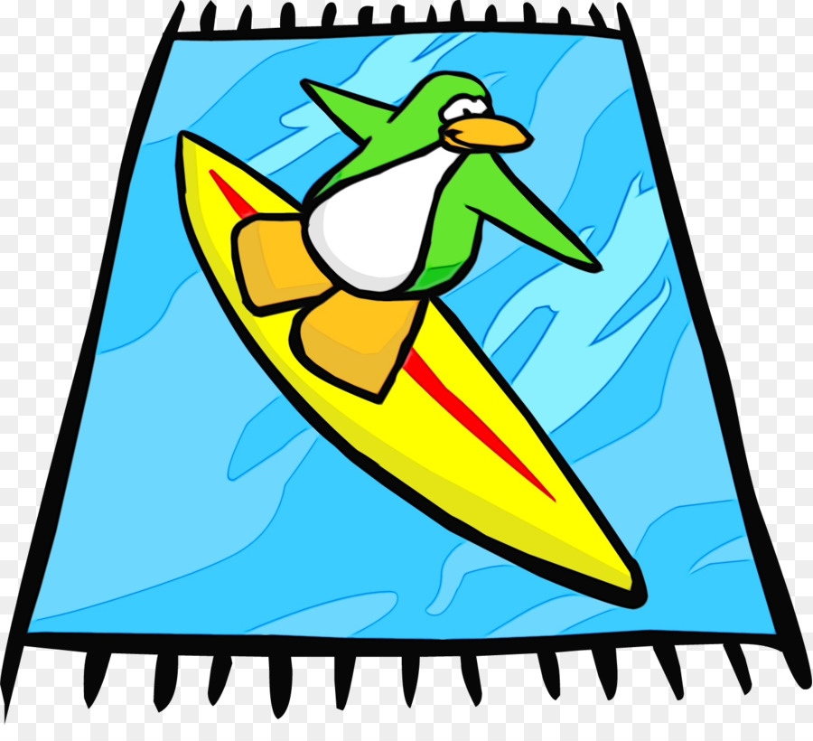 Pinguim Surfista，Prancha De Surf PNG