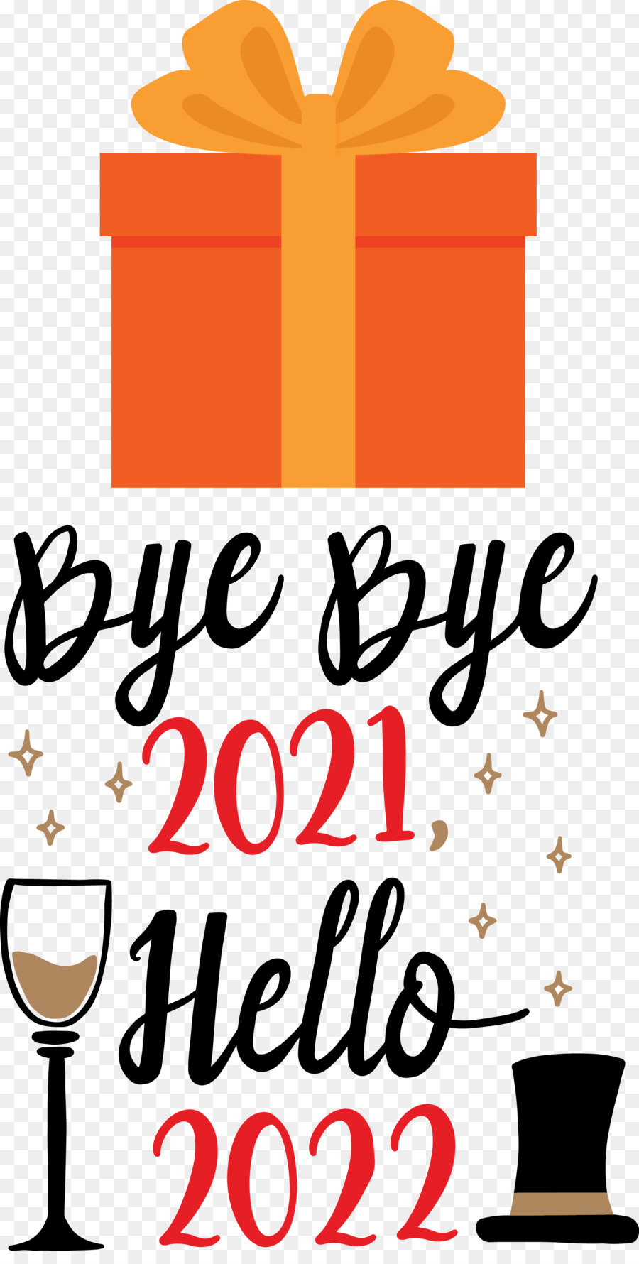 Tchau Tchau 2021 Olá 2022，Ano Novo PNG