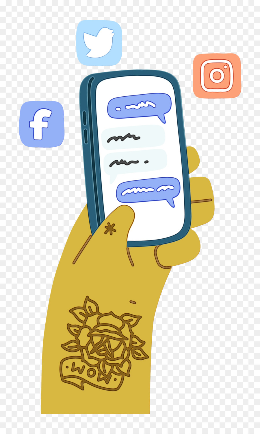 Smartphone，Mídias Sociais PNG