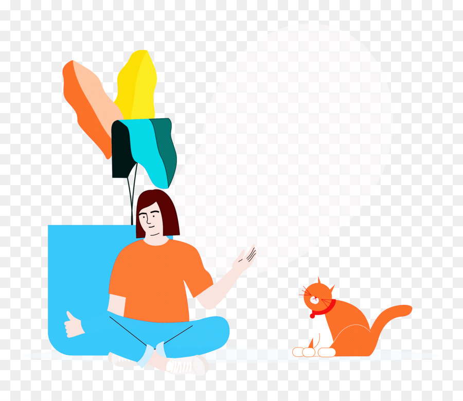 Mulher Com Laptop，Gato PNG