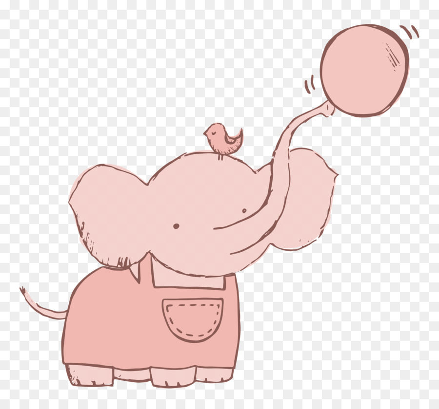 Elefante Rosa，Bonitinho PNG