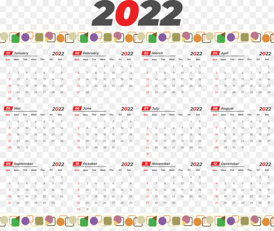 Calendário 2022，Datas PNG