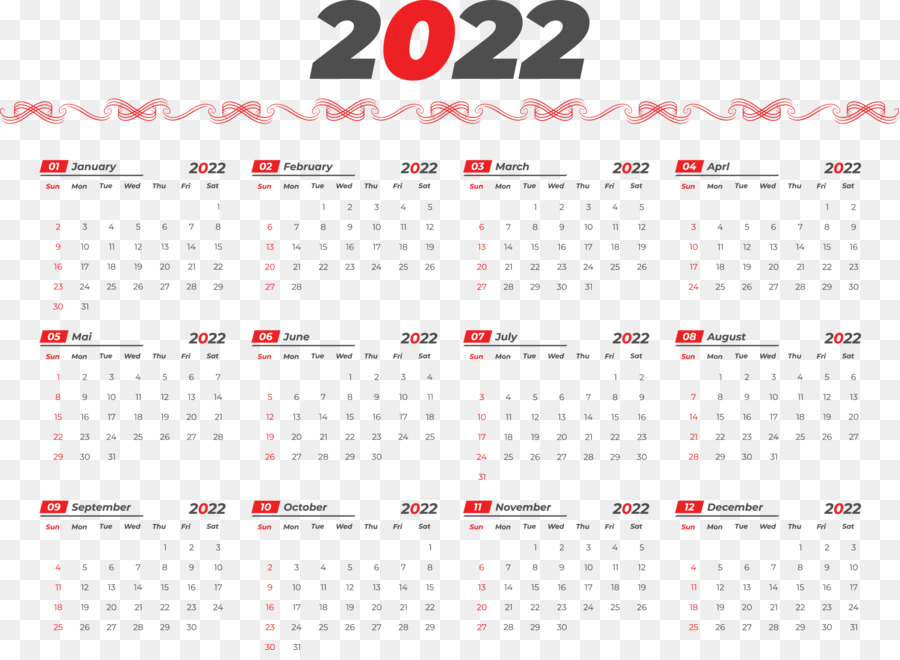 Calendário 2022，Ano PNG