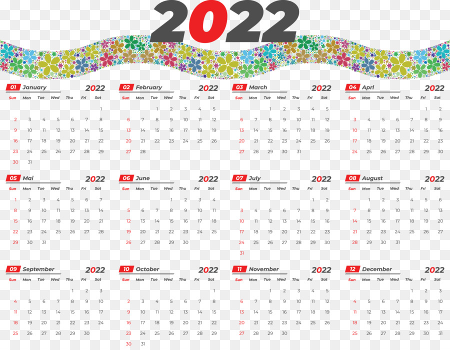 Calendário 2022，Ano PNG