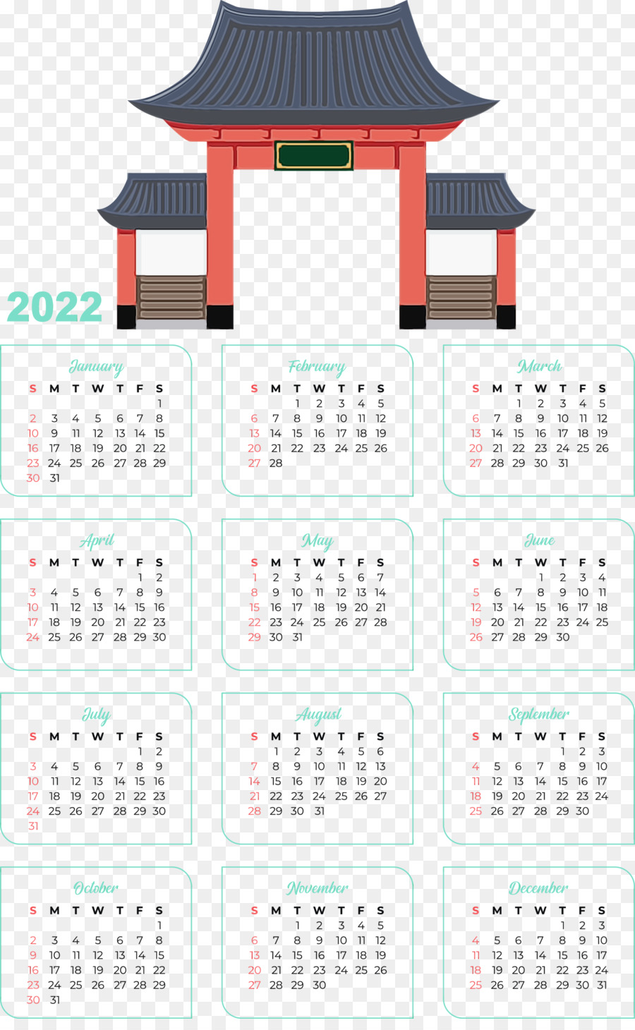 Calendário 2022，Datas PNG