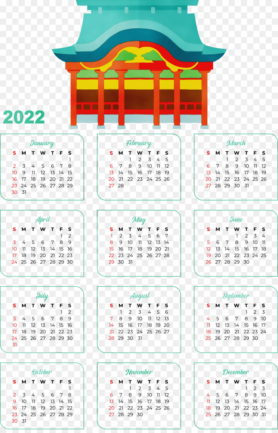 Calendário 2022，Datas PNG