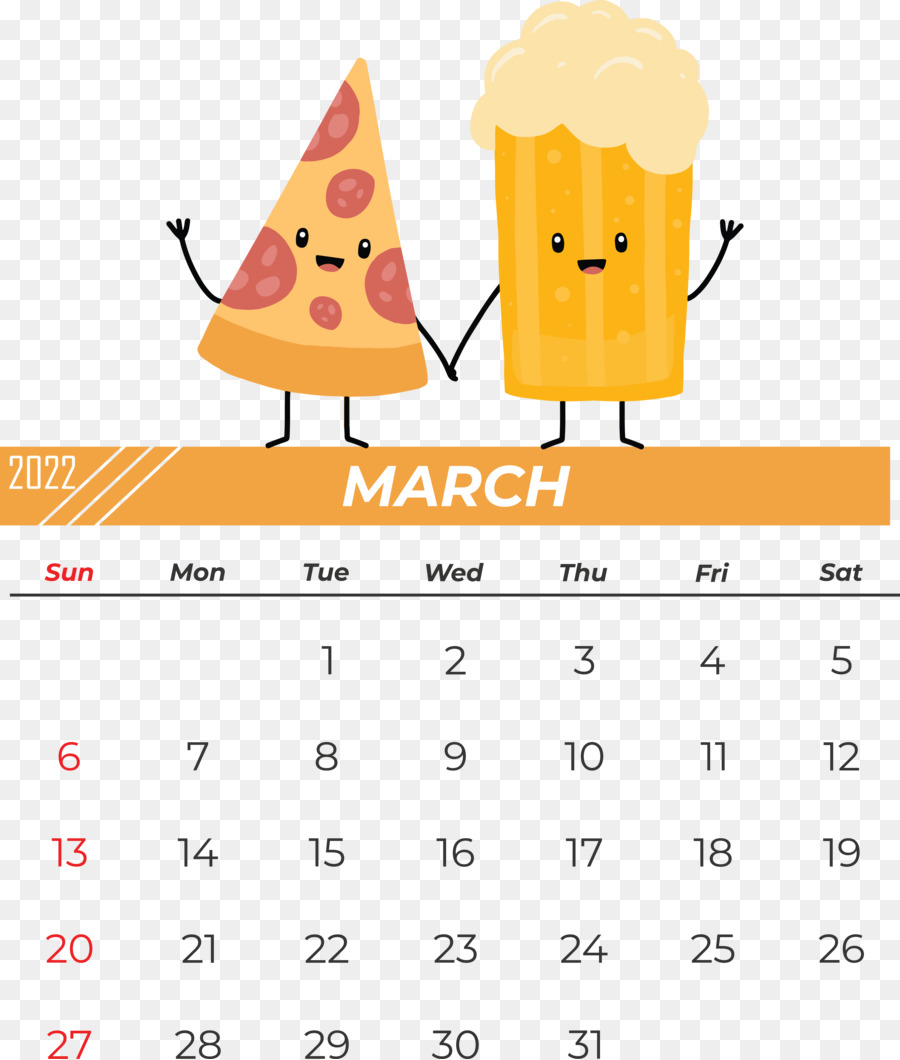 Calendário De Março，Pizza PNG