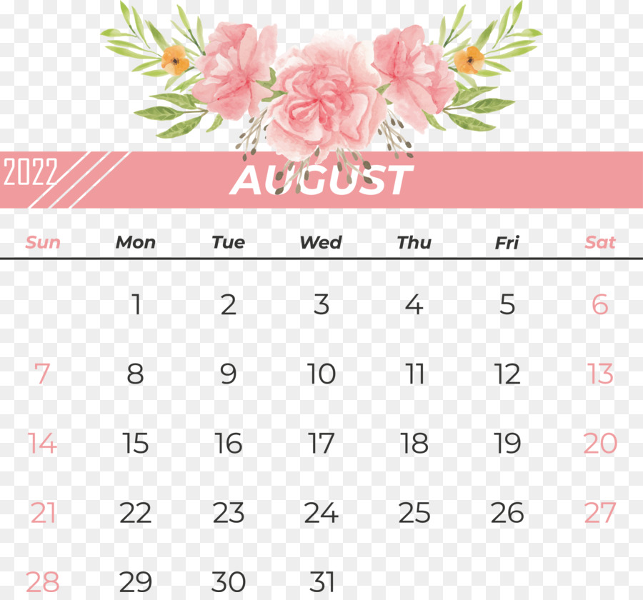 Calendário De Agosto，Mês PNG