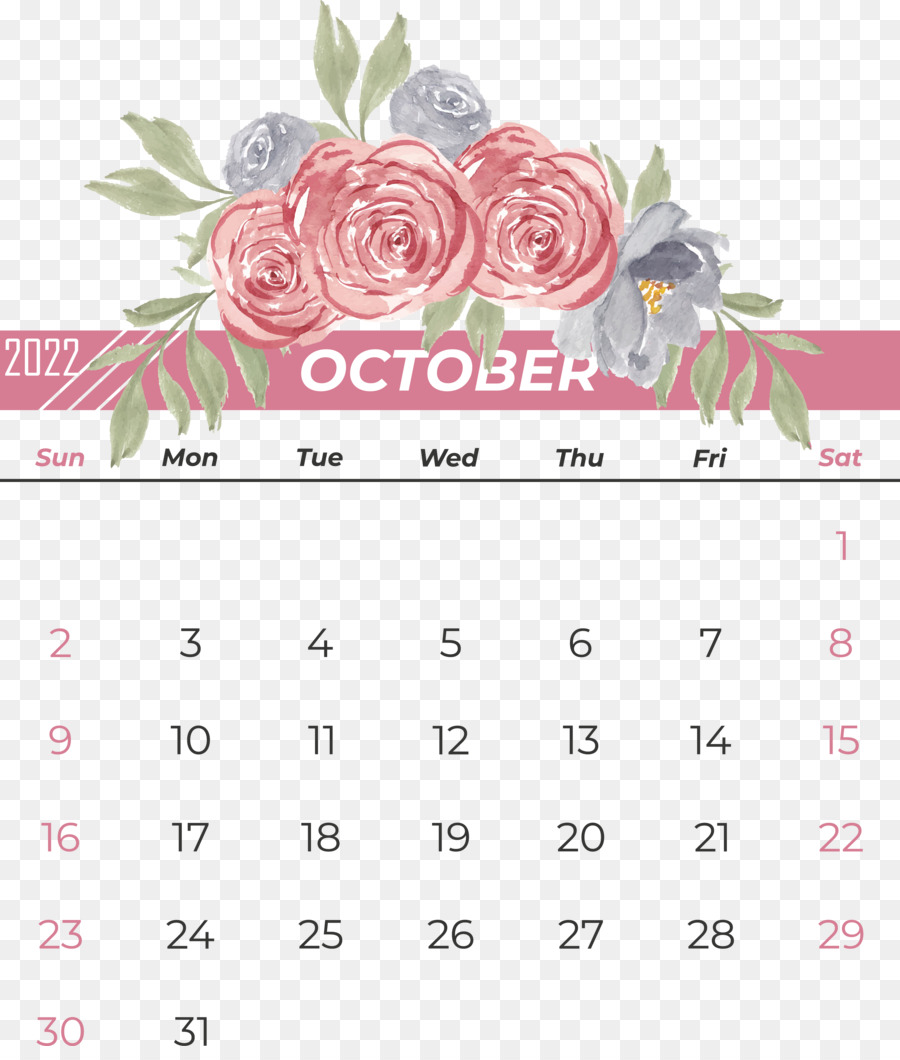 Calendário，Outubro PNG