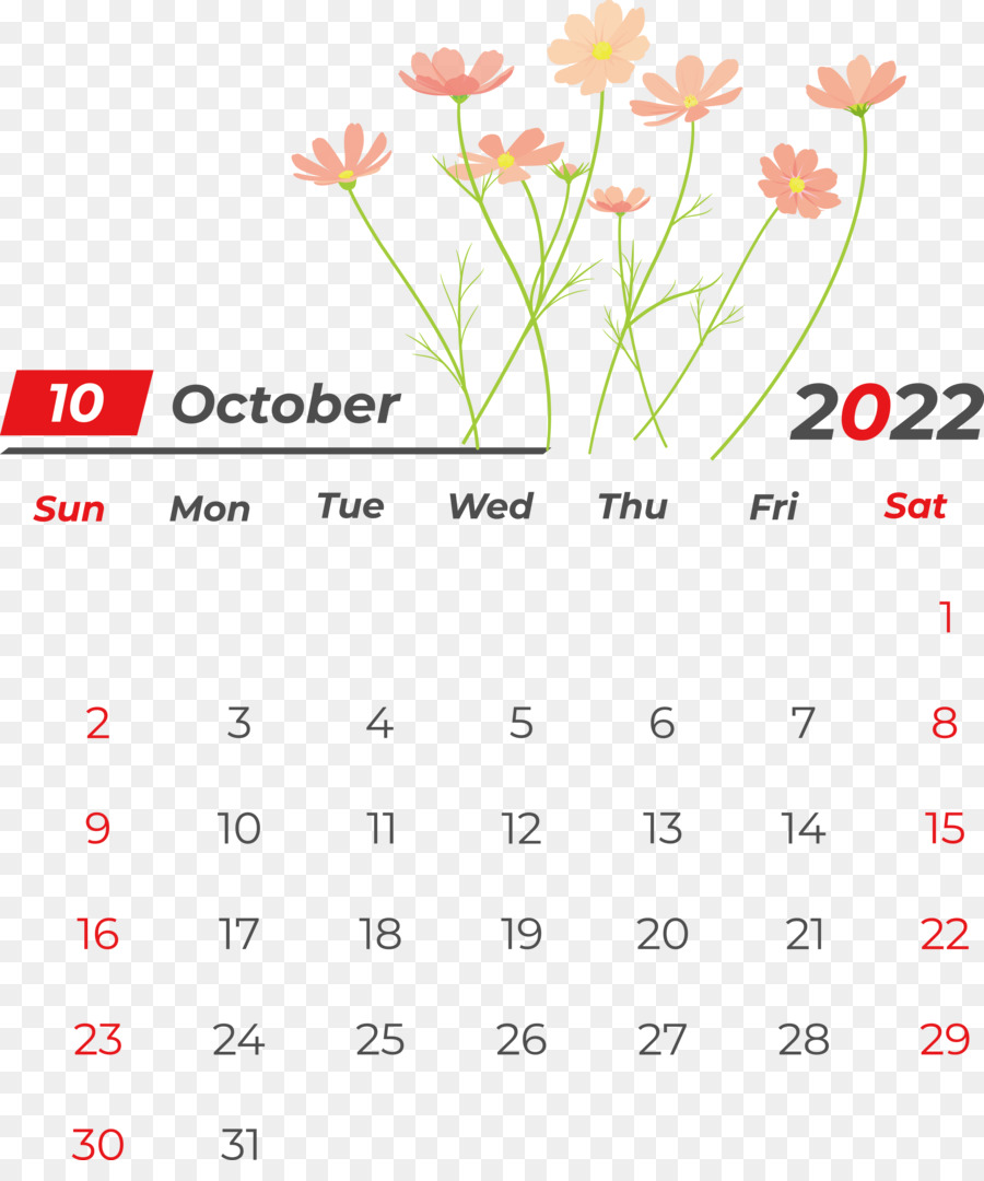 Calendário，Outubro PNG